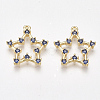 Brass Cubic Zirconia Pendants KK-T038-505E-1