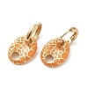 Oval Golden Brass Dangle Hoop Earrings EJEW-L268-007G-06-1