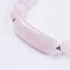 Natural Rose Quartz Stretch Bracelets BJEW-F308-34D-3