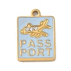 304 Stainless Steel Enamel Pendants STAS-I369-08G-02-1