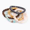 Natural Mixed Stone Beads Stretch Bracelets BJEW-JB03376-1