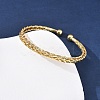 Braided Brass Cuff Bangles BJEW-C140-31G-3