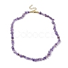Natural Amethyst Chip Beaded Necklace NJEW-JN04616-06-4
