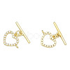 Brass Micro Pave Clear Cubic Zirconia Toggle Clasps KK-N259-03-1