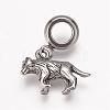 304 Stainless Steel Puppy European Dangle Charms OPDL-K001-24AS-2
