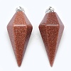Natural & Synthetic Mixed Stone Pointed Pendants KK-E757-F-P-2