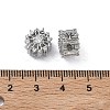 Brass Clear Cubic Zirconia Beads KK-D228-27P-3