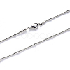 Non-Tarnish 304 Stainless Steel Round Snake Chain Necklace NJEW-S420-009A-P-2