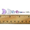 12Pcs 4 Style Moon & Star Transparent Spray Painted Glass Beads GLAA-FS0001-67-5