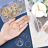 48 Pairs 4 Style Iron Hoop Earring Findings IFIN-CA0001-56-3