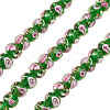1 Strand Handmade Lampwork Inner Flower Rondelle Beads Strands LAMP-TA0002-72G-2