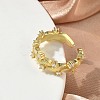 Brass Micro Pave Cubic Zirconia Cuff Open Rings RJEW-C163-10G-3