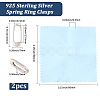 2Pcs 925 Sterling Silver Spring Gate Rings STER-BBC0008-74-2