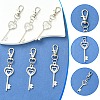 6Pcs Heart Key Alloy Pendant Decorations HJEW-YW00392-2