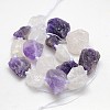 Natural Mixed Raw Rough Gemstone Amethyst and Crystal Beads Strands G-L159-16-3