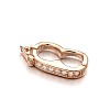Rack Plating Brass Micro Pave Cubic Zirconia Twister Clasps ZIRC-I012-16RG-RS-1