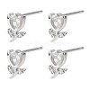 SHEGRACE Brass Micro Pave Cubic Zirconia Stud Earrings XGRQ4N571-707P-1