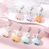 Angel Plastic Pearl & Acrylic Pendant Decorations HJEW-JM03466-2