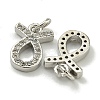 Rack Plating Brass Micro Pave Cubic Zirconia Pendants KK-K386-02I-P-2