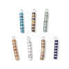 7Pcs 7 Styles Mixed Gemstone Disc Heishi Beaded Pendants PALLOY-JF04150-1