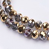 Electroplate Glass Faceted Rondelle Beads Strands EGLA-D020-10x8mm-14-3