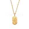 316L Surgical Stainless Steel Micro Pave Clear Cubic Zirconia Oval with Embossed Constellation Pendant Necklaces for Women Men WG0B2D7-09-1