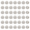 50Pcs Round 925 Sterling Silver Textured Beads STER-PH0001-66-1