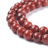 Natural Red Jasper Beads Strands G-E375-6mm-03-6