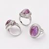 Natural Amethyst Finger Rings RJEW-P122-05-1