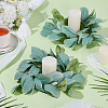 2Pcs Cloth Artificial Leaf Candle Rings Wreath AJEW-SP0004-47C-4