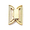 Brass Micro Pave Clear Cubic Zirconia Fold Over Clasps KK-G414-07G-2