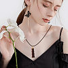 Wood Bamboo Joint Shaped Perfume Bottle Big Pendants WOOD-WH0001-09-6