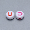 Craft Acrylic Horizontal Hole Letter Beads SACR-S201-11U-2