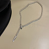 Adjustable Brass Snake Lariat Necklaces for Women FS-WGAF582-02-2