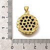 Brass with Natural Shell Carved Pendants KK-Z091-07G-01-3