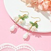 Natural Pearl & Acrylic Flower Dangle Earrings EJEW-TA00319-2