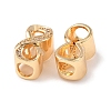 Brass Micro Pave Clear Cubic Zirconia European Beads KK-Z142-07G-2