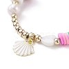 Alloy Enamel Shell Charm Bracelet BJEW-TA00086-4