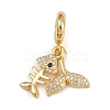 Brass Micro Pave Clear Cubic Zirconia European Dangle Charms KK-N271-42G-1