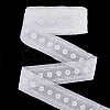 Cotton Flower Pattern Embroidery Lace Ribbon OCOR-WH0078-166-1