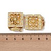 Rack Plating Brass Micro Pave Clear Cubic Zirconia Box Clasps KK-G494-05G-3