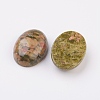 Natural Unakite Flat Back Cabochons G-G741-22x30mm-16-2