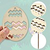 5 Sets 5 Styles DIY Easter Egg Shape Wood Pendant Decorations DIY-CJ0002-18-3