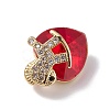 Real 18K Gold Plated Rack Plating Brass Micro Pave Clear Cubic Zirconia Pendants KK-C015-09G-06-2