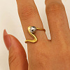 304 Stainless Steel with Cubic Zirconia Cuff Rings for Women FS-WG503C7-04-1