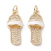 Brass Micro Pave Clear Cubic Zirconia Pendants ZIRC-A019-11G-1
