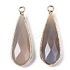 Natural Grey Agate Pendants G-S359-319B-2