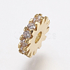 Brass Micro Pave Cubic Zirconia Bead Spacers ZIRC-E143-21G-2