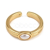 Brass & Oval ABS Imitation Pearl Cuff Rings LS-RJEW-S633-01G-3