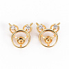 Brass Micro Pave Clear Cubic Zirconia Peg Bails Pendants Links KK-S356-275-NF-1